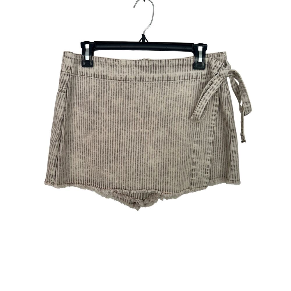 Atlard State Wrap Skort NWT Brown White Stripe Women's Large Super Cute!
